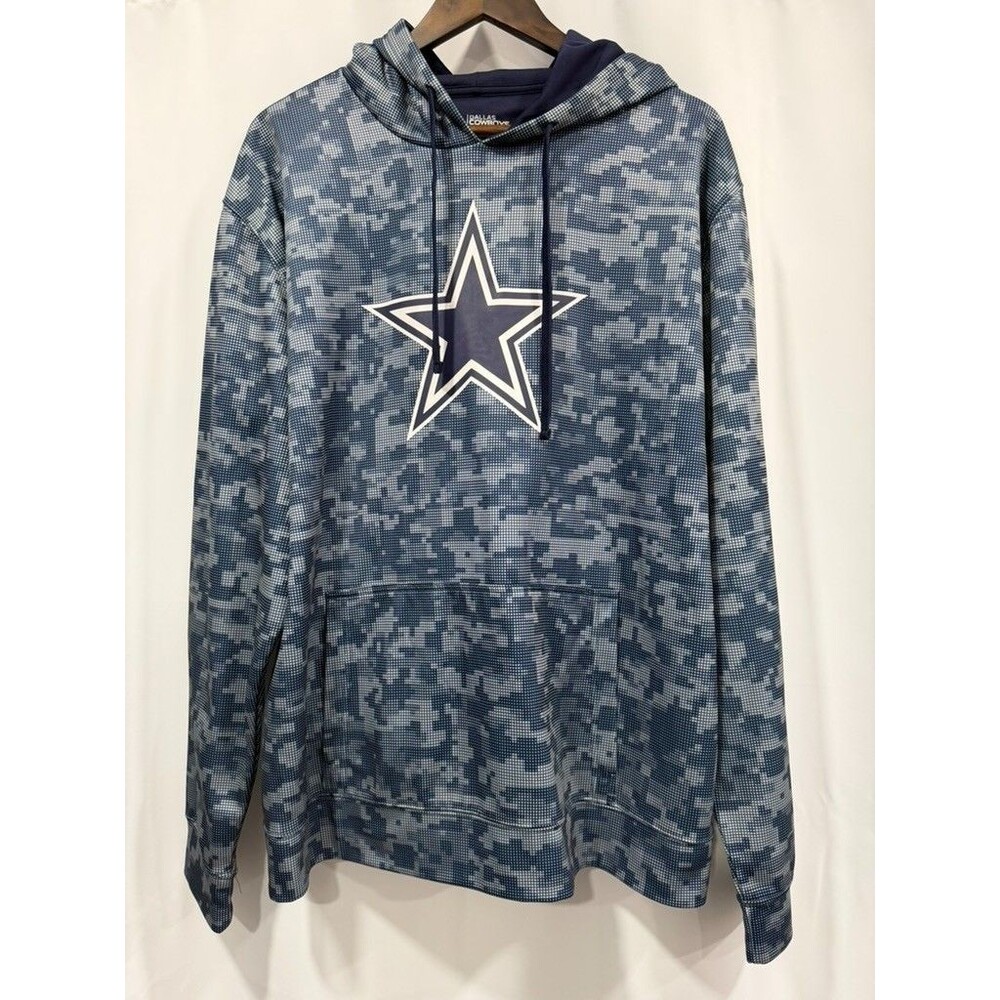 Dallas Cowboys Star Hoodie Mens XL Large Blue Digital Camo 589 - Picture 1 of 5